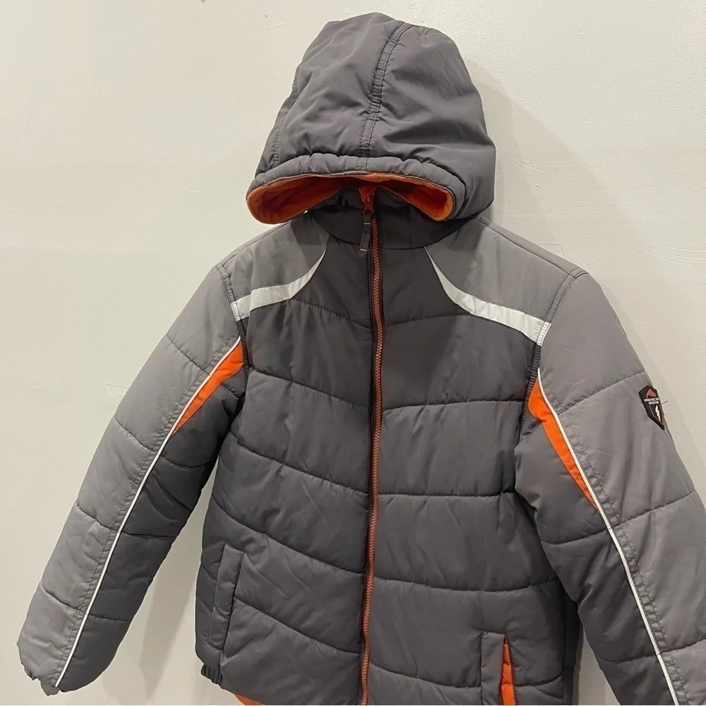 Protection System Puffer Quilted Jacket Grey Kids Size 18/20